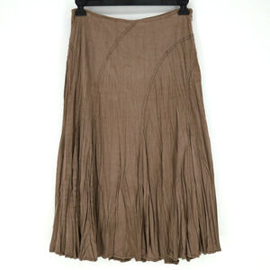 Passion Concept Skirt Womens Medium Beige Brown Broomstick Crinkle Corpcore